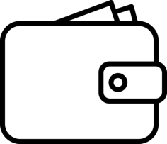 Purse With Bills Outline Svg Vector, Free Vectors File
